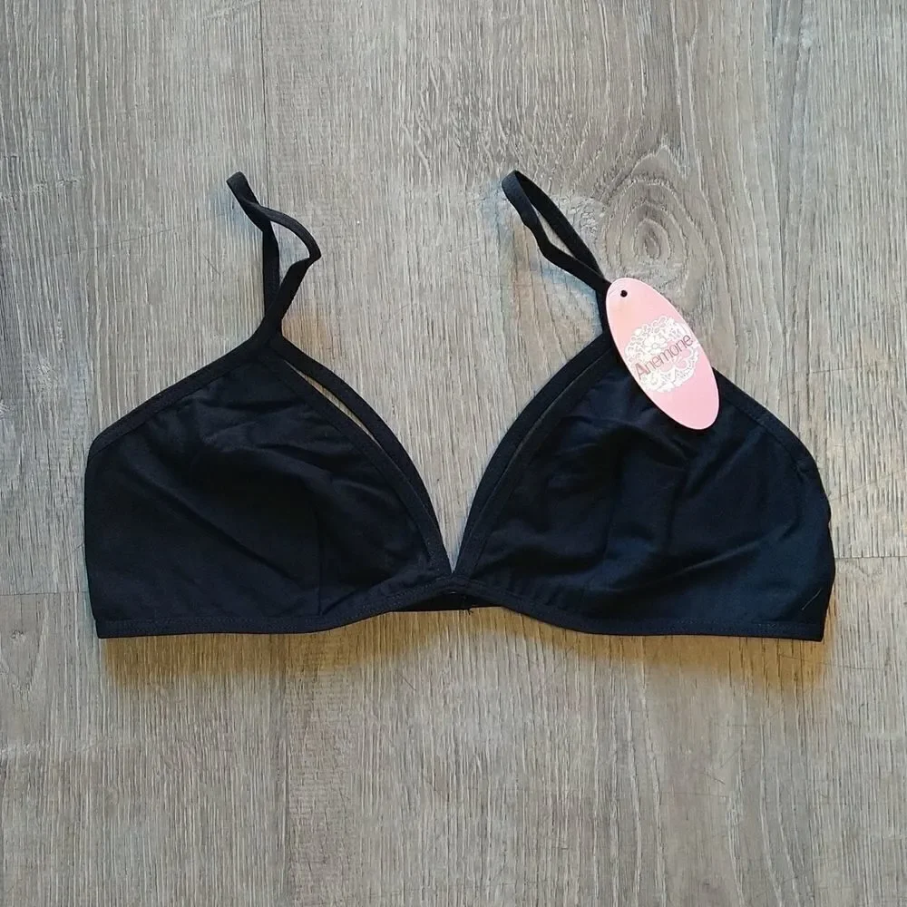 3/$20. Peek-a-boo Bralette Black